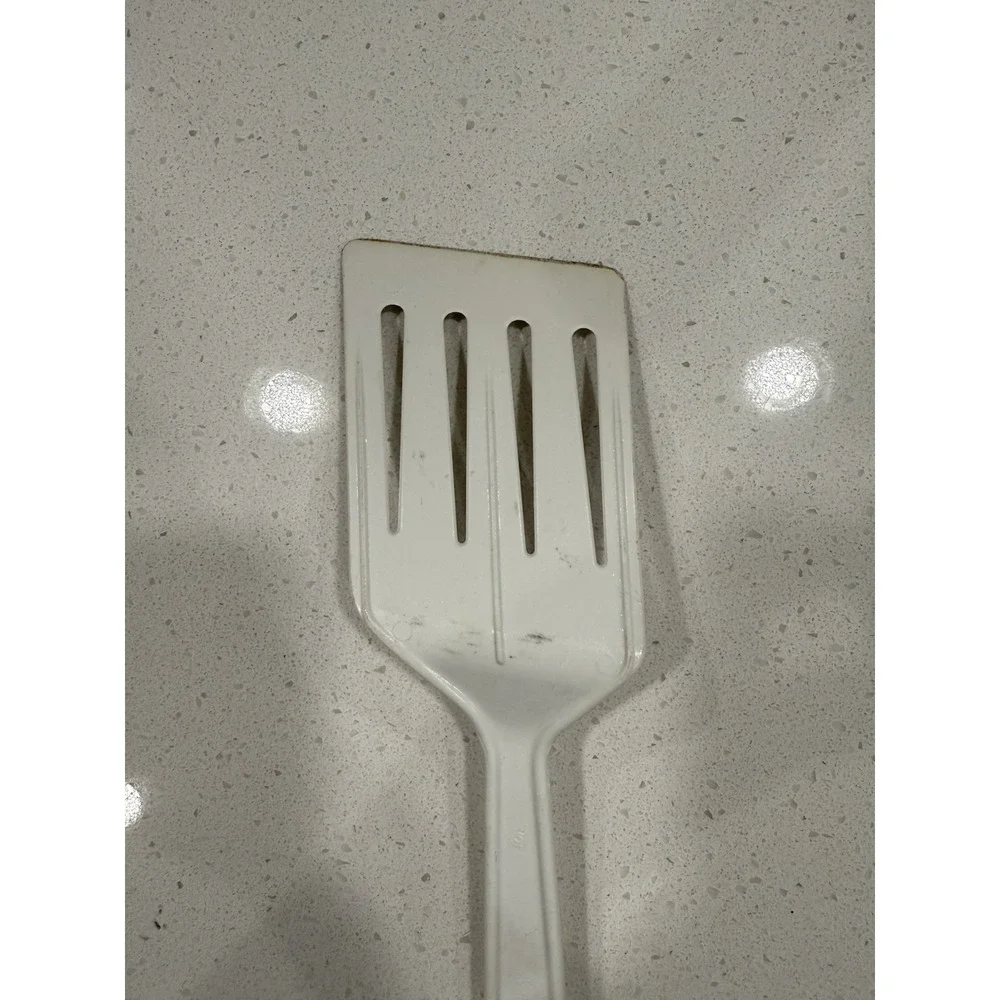 Hutzler Nylon Angled Slotted Spatula #717 White LOPOL‎
